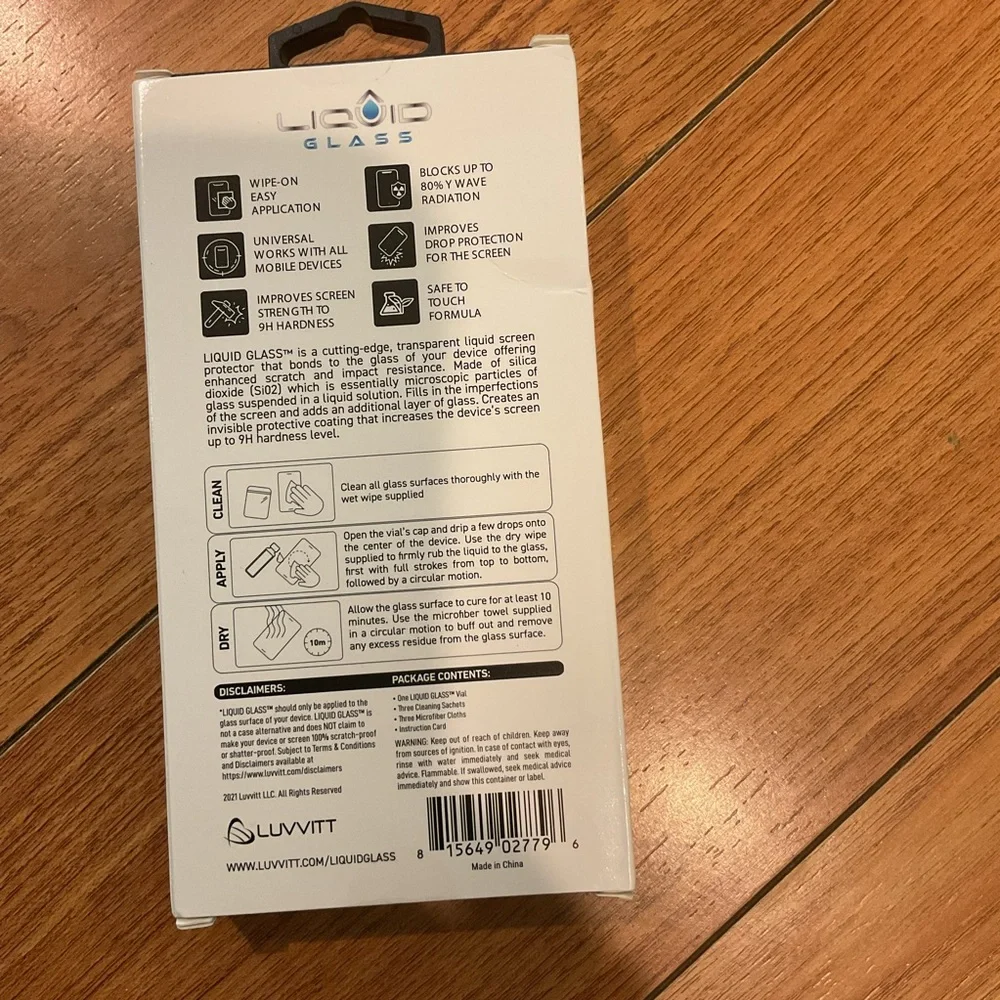 Liquid Blue White Screen Protector Tempered Glass